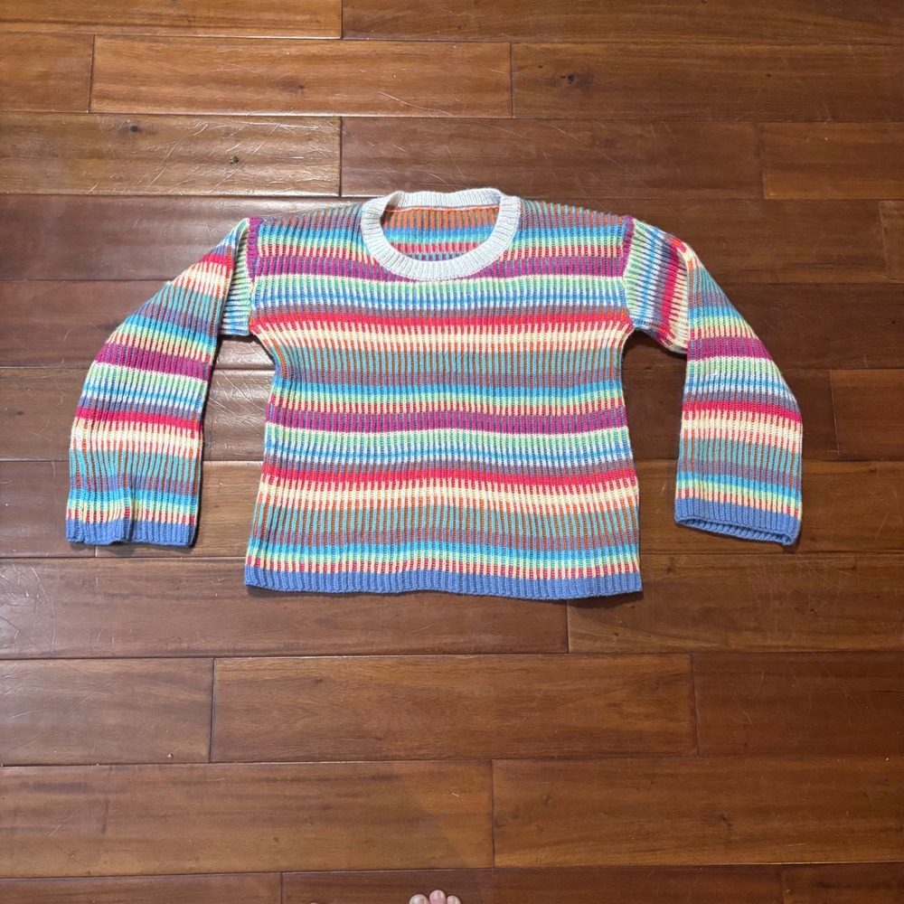 Boho Oversized Boxy‎ Striped Sweater Knit| Grannycore|Handmaid vibe
